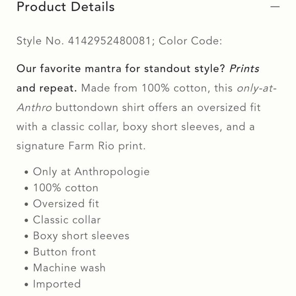 Farm Rio x Anthropologie Tucabacana Oversized Buttondown Shirt - Picture 5 of 10